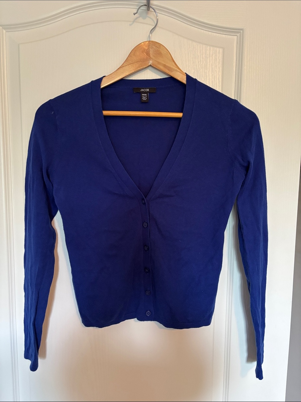 Jacob Royal Blue V-Neck Button-Front Cardigan